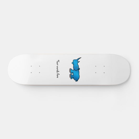 Blaues Nashorn Skateboard (Horizontal)