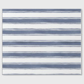 Blaues Nautikfarbenstreifen-Umhüllungspapier Geschenkpapier (Flach)