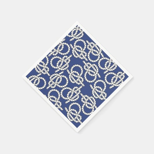 Blaues Nautikknotenpapier Napkins Serviette (Ecke)