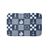 Blaues Nautikmuster Badematte (Vorderseite)
