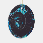 Blaues Nautilus-Muschel-Muster, ängstliche Geometr Keramik Ornament (Rechts)