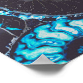 Blaues Nautilus-Muschel-Muster, ängstliche Geometr Poster (Ecke)