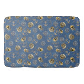 blaues nautisches Muster Badematte (Vorderseite)