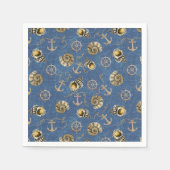 blaues nautisches Muster Serviette (Vorderseite)