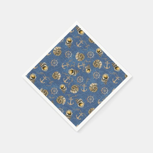 blaues nautisches Muster Serviette (Ecke)