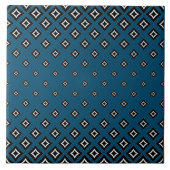 Blaues Navy-Background und geometrisches Square-Mu Fliese (Vorderseite)