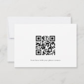 Blaues Navy-Blumen-Hochzeitswebsite QR-Code RSVP Karte (Rückseite)
