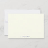 Blaues Navy-Seepferd auf Elfenbeinsommerhochzeit R RSVP Karte (Rückseite)