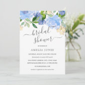 Blaues Navy-Wasserfarben-Brautparty Einladung (Stehend Vorderseite)