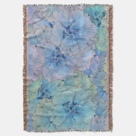 Blaues Nelkenmuster im Vintagen Stil Decke (Vorderseite Vertikal)