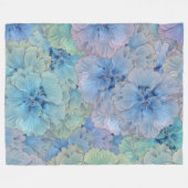Blaues Nelkenmuster im Vintagen Stil Fleecedecke (Vorderseite (Horizontal))