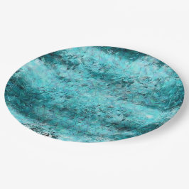 Blaues Neonpapier Pappteller