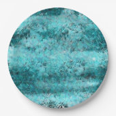 Blaues Neonpapier Pappteller (Vorderseite)