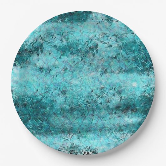 Blaues Neonpapier Pappteller (Vorderseite)