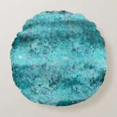 Blaues Neonpapier Rundes Kissen (Vorderseite)