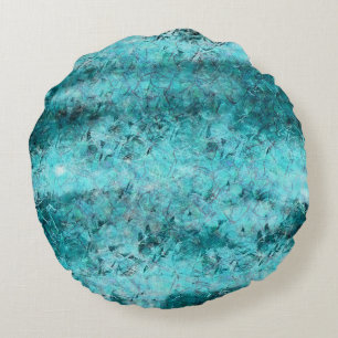 Blaues Neonpapier Rundes Kissen
