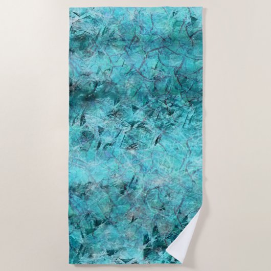 Blaues Neonpapier Strandtuch (Vorderseite)