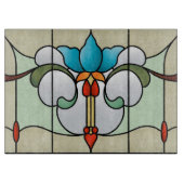 Blaues Neuveau Tulpe-Glasschneiden-Brett Schneidebrett (Vorderseite)