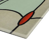 Blaues Neuveau Tulpe-Glasschneiden-Brett Schneidebrett (Ecke)