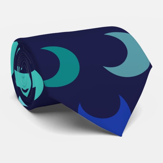 Blaues New Moon Muster Krawatte (Gerollt)