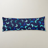 Blaues New Moon Muster Seitenschläferkissen (Rückseite)