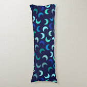 Blaues New Moon Muster Seitenschläferkissen (Vorderseite Vertikal)