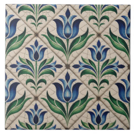 Blaues Niederländisches Delft-Muster  Fliese