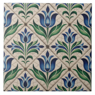 Blaues Niederländisches Delft-Muster Fliese