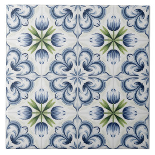 Blaues Niederländisches Delft-Muster Fliese