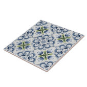 Blaues Niederländisches Delft-Muster Fliese (Seite)