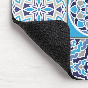 Blaues niederländisches Fliesenmuster Mousepad