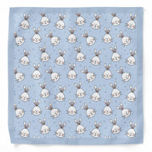 Blaues, Niedliches Bunny Face Pet Anmal Muster dru