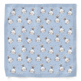 Blaues, Niedliches Bunny Face Pet Anmal Muster dru Halstuch