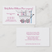 Blaues niedliches des Babyspeicher-Rosas Visitenkarte (Vorne/Hinten)