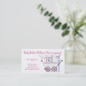 Blaues niedliches des Babyspeicher-Rosas Visitenkarte (Stehend Vorderseite)