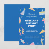 Blaues niedliches Eis zum Geburtstag (Vorne/Hinten)