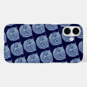 Blaues niedliches Eule-Bild Case-Mate iPhone Hülle (Rückseite (Horizontal))