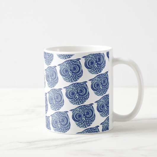 Blaues niedliches Eule-Bild Kaffeetasse (Rechts)