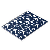 Blaues niedliches Flugflugzeug Notizblock (Linke Seite)