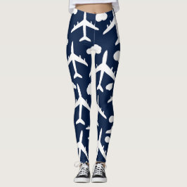 Blaues niedliches Flugmuster Leggings