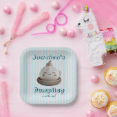 Blaues Niedliches kleines Dumpling auf dem Weg Pappteller (Party)