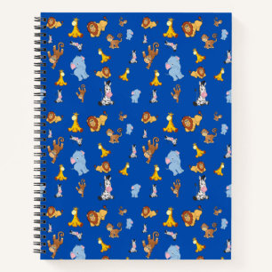 blaues Niedliches Safari-Tiermuster - Giraffe, Notizblock