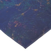 Blaues Night Tropical Dschungel Blätter Mond Metal Tischdecke (Schrägansicht)