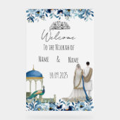 Blaues Nikkah-Zeichen Acrylschild (Vorderseite)