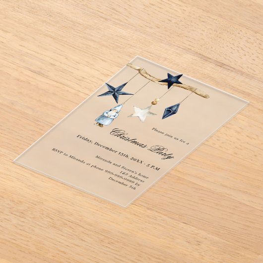 Blaues nordisches Dekor, einfaches mattiertes Weih Acryleinladungen (Ablage )