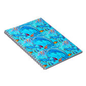 Blaues Notizbuch zum Lachen von Delphinen Notizblock (Rechte Seite)