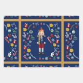 Blaues Nutcracker-Wrapping-Papier - Flachblatt-Set Geschenkpapier Set (Vorderseite 3)