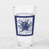 Blaues Octopus-Pint-Glas Glas (Rückseite)