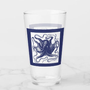 Blaues Octopus-Pint-Glas Glas
