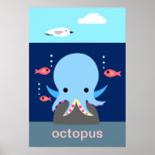 Blaues Octopus-Poster Poster (Vorne)